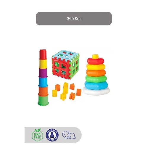Kiki Bebeğimin Ilk Oyuncakları 3'lü Set Eğitici Oyuncak